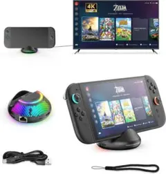 【新品】Switch2用 多機能ドック 充電スタンド RGB照明付き ブラック