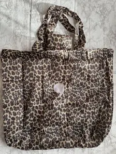 レア 送料込 新品未使用 特大 モノプリ エコバッグ フランス レオパード柄 豹