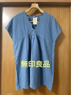 新品 無印良品 綿ローン フレンチスリーブブラウス