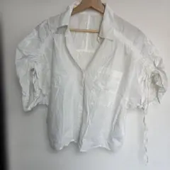 ホワイトルーズフィットシャツ 半袖