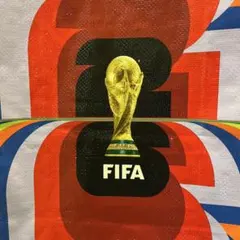 FIFA ワールドカップ 記念　レジャーシート生地トートバッグ　新品未使用タグ付のサムネイル
