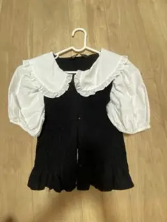 ZARA フリル襟 パフスリーブ 半袖トップス