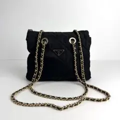 値下げしました！PRADA ゴールドチェーン ショルダーバッグ スエード