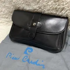 ピエールカルダン　セカンドバッグ　ハンドバッグ　レザー　黒
