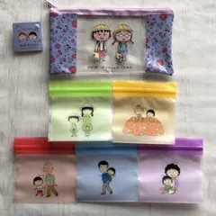 ③3COINS ちびまる子ちゃん ストックBAG ダイソー スリムフラットポーチ