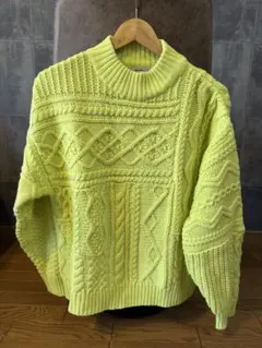 【本日のみ販売】niko and ... 蛍光イエロー ケーブルニットM試着のみ