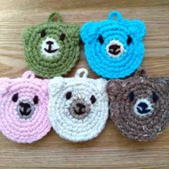 ✱くまのエコたわし　5個セット✱　ハンドメイド　編み物