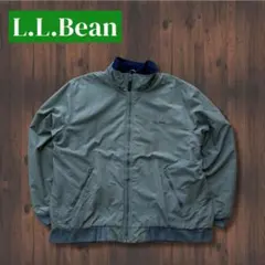 L.L.Bean ウォームアップジャケット カーキ XL 刺繍ロゴ ナイロン
