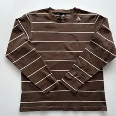 adidas アディダス ロンＴ トレーナー　ボーダー 柄サイズＬ【３０】