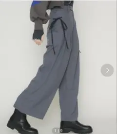 【idem】 リボン付タックパンツ
