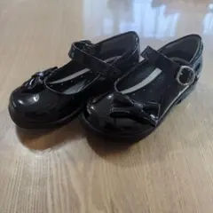 フォーマル 靴 黒 キッズ 女の子 18cm