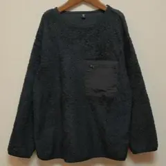 ユニクロ ボアフリース クルーネック ロンT キッズサイズ140 ネイビー 春物