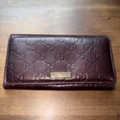 GUCCI グッチ 長財布 革 レザー 赤 ワインレッド 181593 収納力 - メルカリ