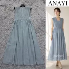 Y431 美品 M アナイ シアー ボリュームニット ワンピース レディース