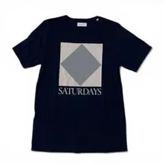 Saturdays NYC ロゴTシャツ 紺 M 半袖 人気 定番