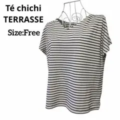 テチチテラス Té chichi ボーダー Vネック 半袖 ニット バックジップのサムネイル