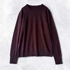 メリノウール100% ユニクロ クルーネックセーター 長袖 ブラウン M 秋冬