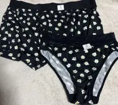 新品未使用タグ付き　エメフィールペアパンツ　花柄レース付きショーツ Mサイズ 黒