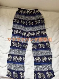 象柄サルエルパンツ　タイパンツ