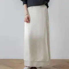 crewre クルーレ　ラップレイヤードIラインスカート　サイズ2