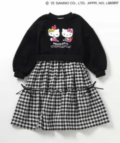HELLO KITTY ワンピース 100cm ブラックチェック