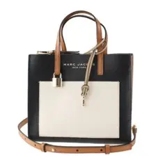 【美品】MARC JACOBS　ミニトートバッグ ショルダー ブラック×ベージュ