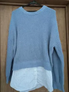 GU レディースブルーニットセーター 長袖　XL