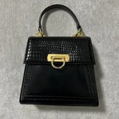 LANCETTI ランチェッティ　本革　ハンドバック　フォーマル　ゴールド金具