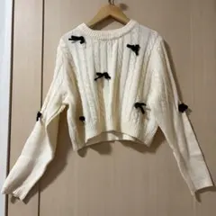 SHEIN MOD アイボリー クロップドニット M