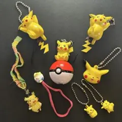 ポケモン ピカチュウ ストラップ キーホルダー 8点セット