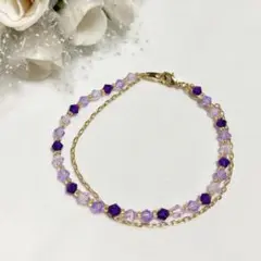 ブレスレット　2連ブレスレット　ビーズアクセサリー　ハンドメイド