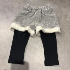 グレーショートパンツと黒レギンスセット 80