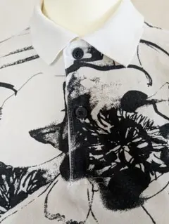 H&M　半袖ポロシャツ　柄シャツ　個性派✨オシャレ✨のサムネイル