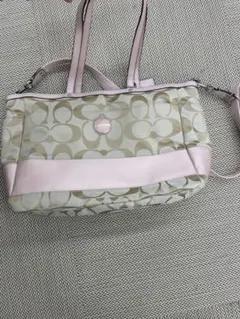 COACH シグネチャー トートバッグ 2way ベージュ ピンク