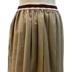 【アースミュージック&エコロジー】プリーツミニスカート 美脚効果 ベージュ