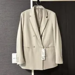 新品　ユニクロ　ダブルジャケット　L　ベージュ　UNIQLO