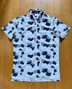 le coq sportif ルコックゴルフ図形柄半袖ボタンダウンシャツ M