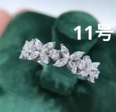 ティファニー　ダイヤモンド&サファイア　フラワーモチーフリング　8.5号　Ꮶ18 ティファニー ダイヤモンド&サファイア フラワーモチーフリング