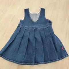 95サイズ　厶ージョンジョン　デニムフレアジャンバースカート