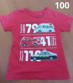トミカ　ユニクロ　Tシャツ　100サイズ　赤