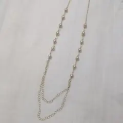 TOPKAPI　コットンパールとクリスタルビーズのロングネックレス