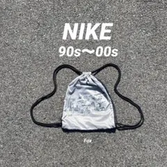 NIKE 90s〜00s 希少 グラフィックロゴ ナップサック Y2K ネイビー