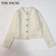 THE PAUSE ファーニットショートカーディガン 2023 メタルボタン