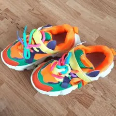 未使用★マルチカラースニーカー18.5㎝ (EUR30)