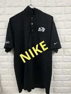 【中古品】NIKE ナイキ 半袖 ポロシャツ 刺繍ロゴ ブラック XL