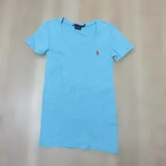 ラルフローレンスポーツ　Tシャツ　半袖　カットソー　水色　ワンポイント　綿