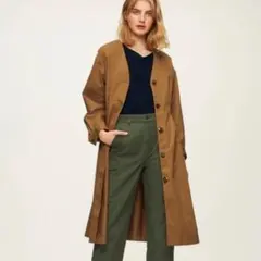 *A100 GU ジーユー ノーカラーコート XL 薄手 ライトアウター 大きい