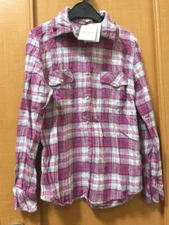 ＊HusHusH＊ハンドワッシャー加工・チェックシャツ（未使用）