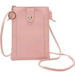 スマホショルダー ポーチ バッグ 携帯ショルダー ポシェット ピンク PUレザー