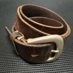 輸入品 ビンテージ　ダークブラウン レザー ベルト